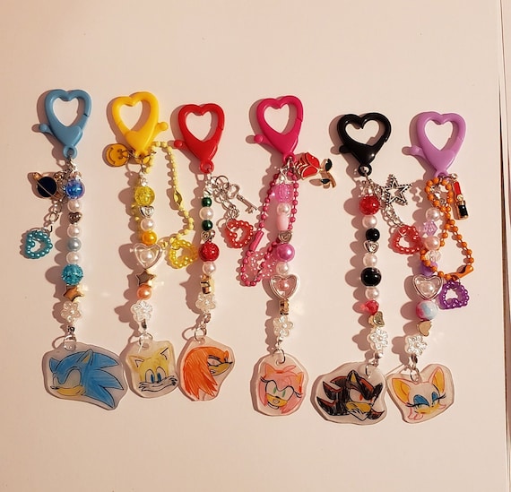 Handmade Sonic the Hedgehog Keychain: Dainty Charm Gift
