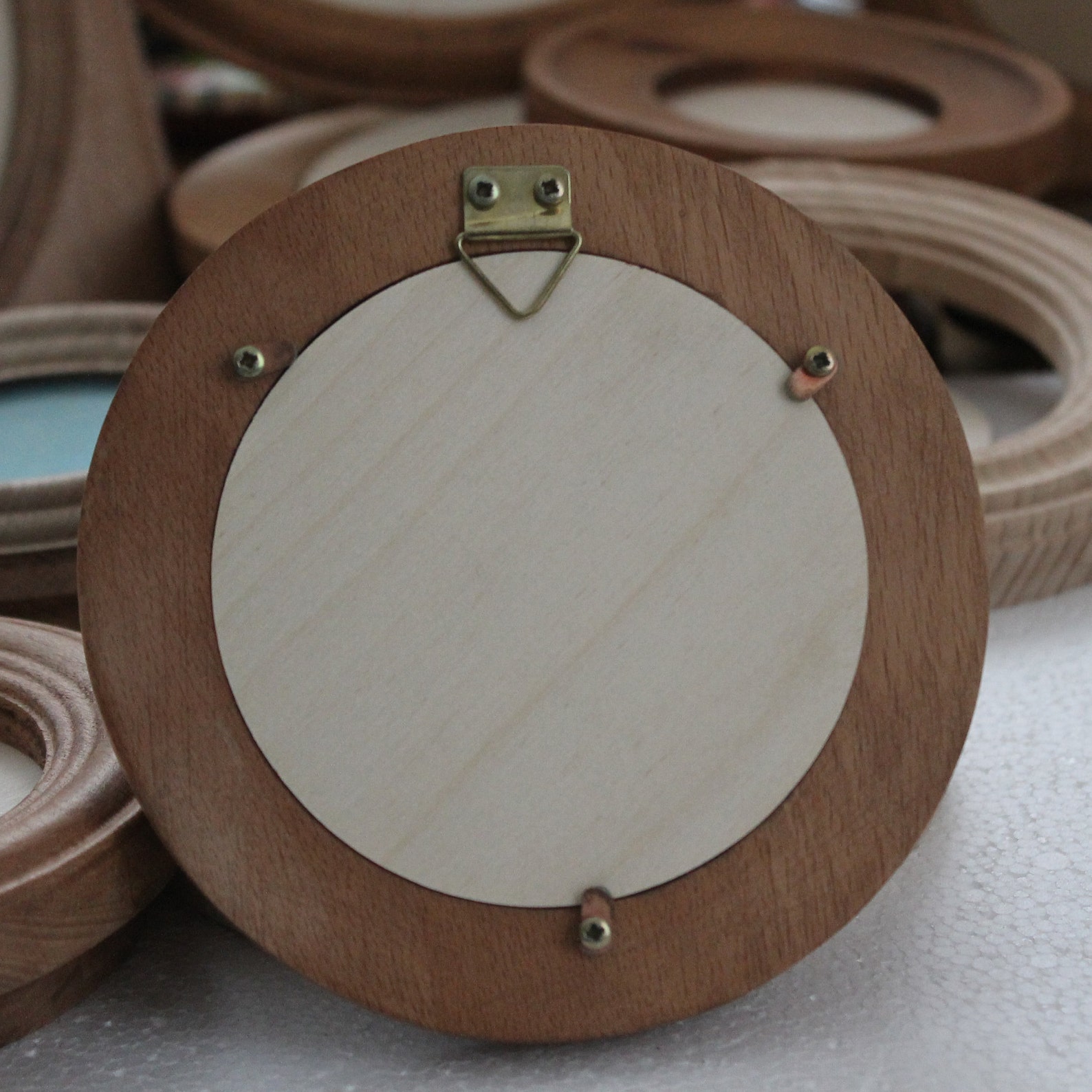 Round wooden frame with glass for picture size 8.5 cm Etsy