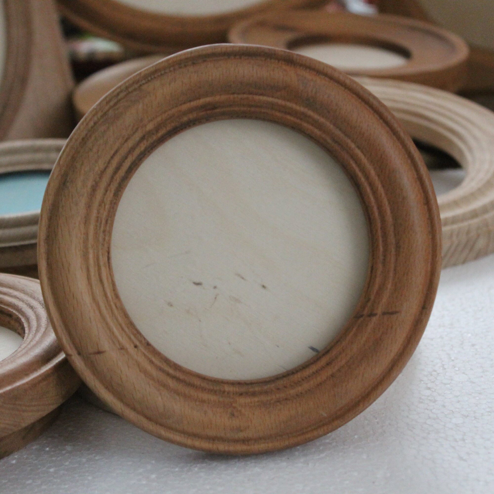 Round wooden frame with glass for picture size 8.5 cm Etsy