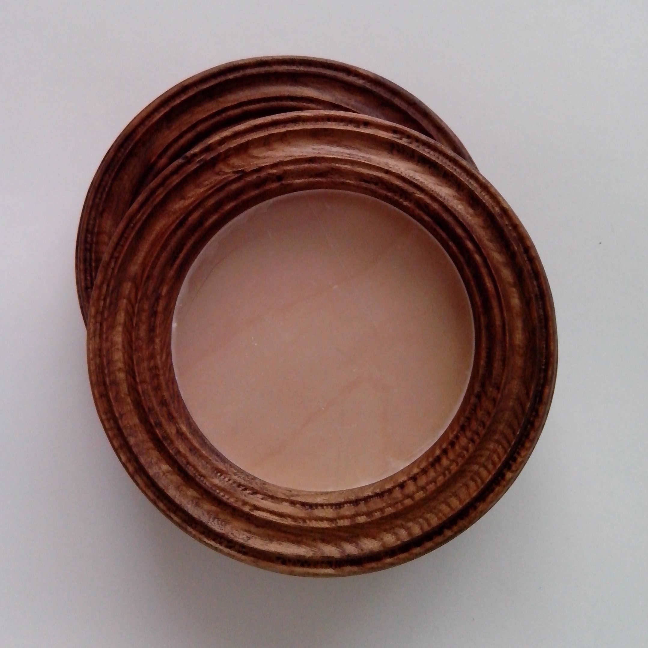 Brown round wooden frame showcase 5 with plexiglass Etsy