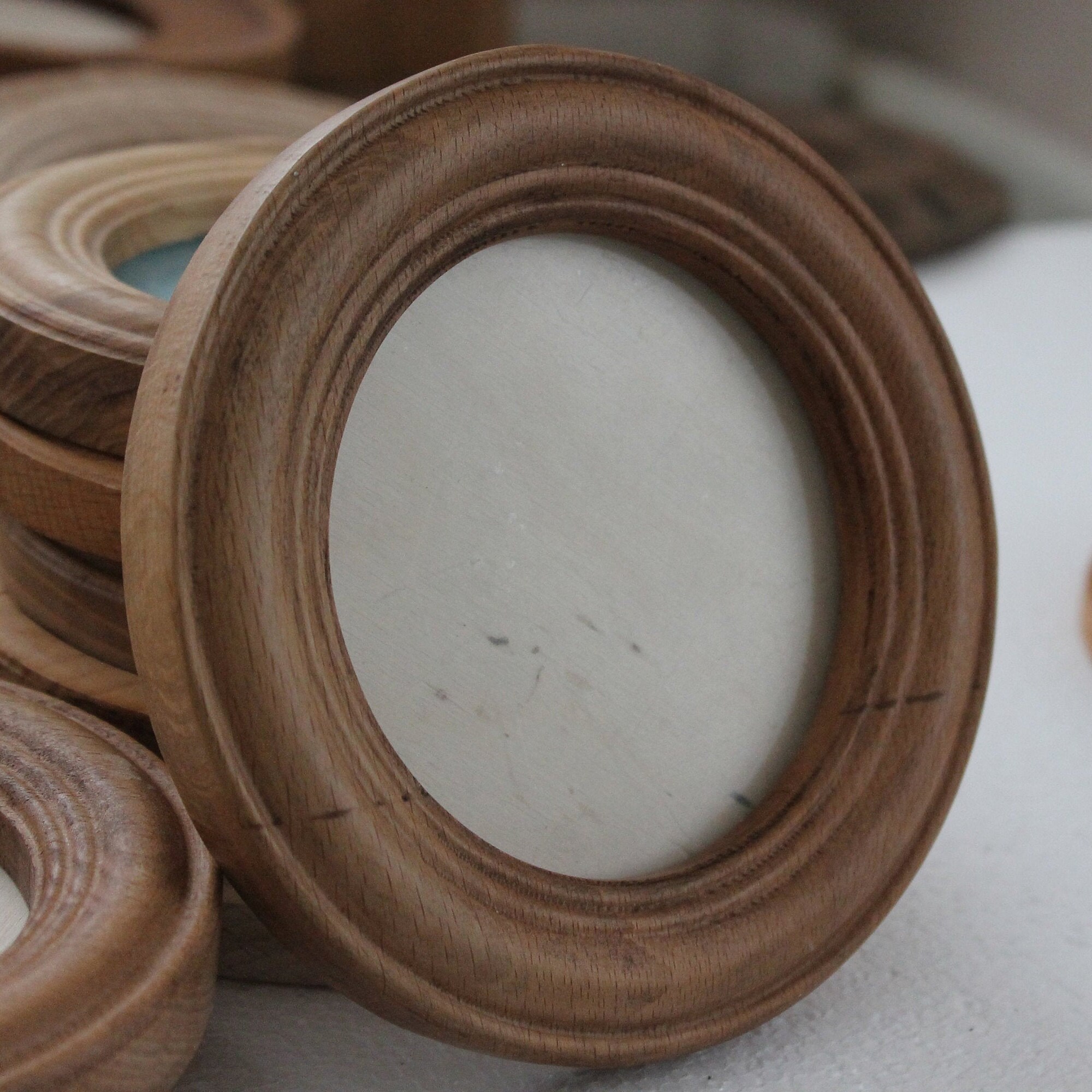 Round wooden frame with glass for picture size 8.5 cm Etsy