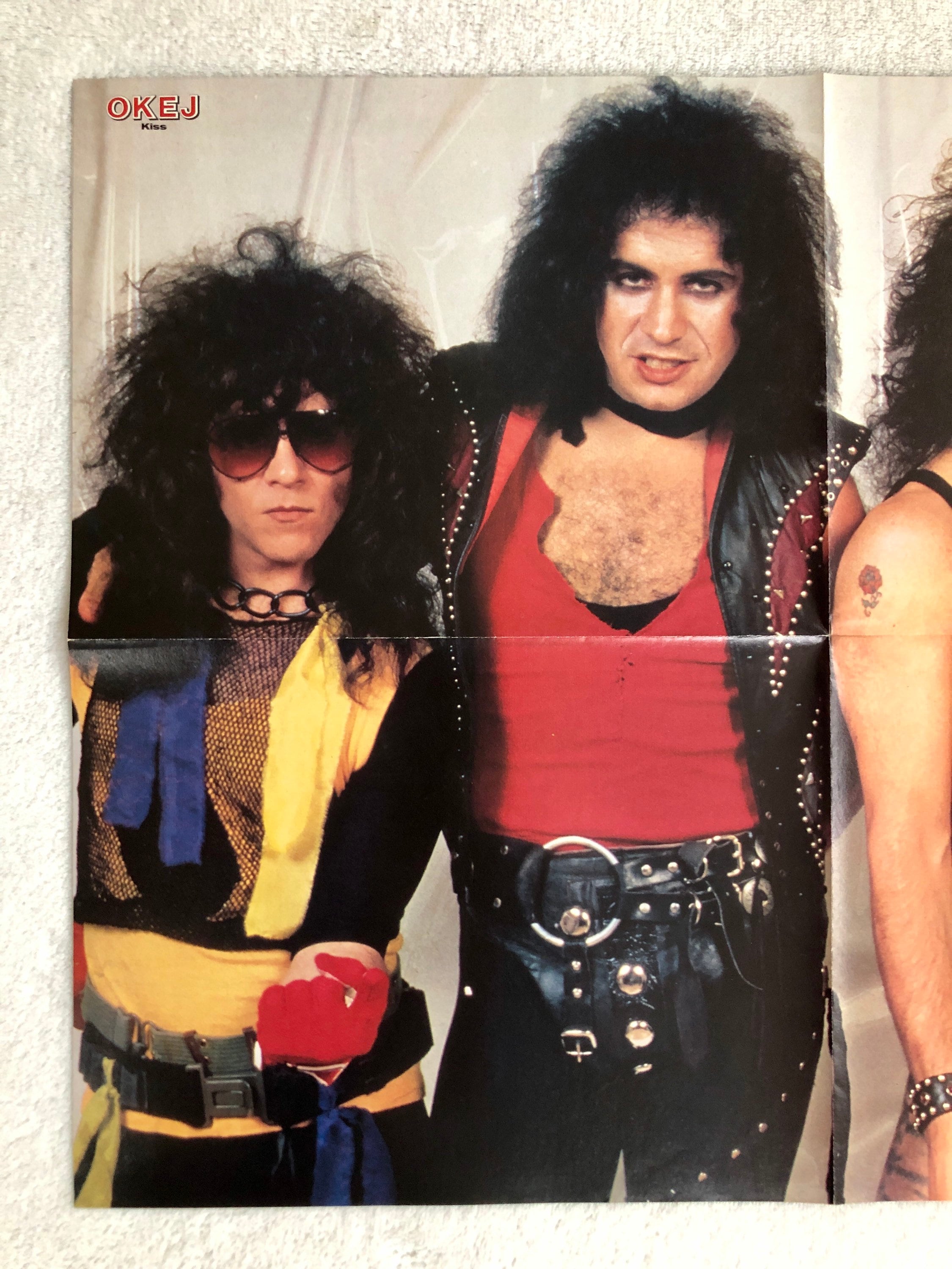 KISS 1983 Swedish Poster Magazine OKEJ 1980s Gene Simmons Paul