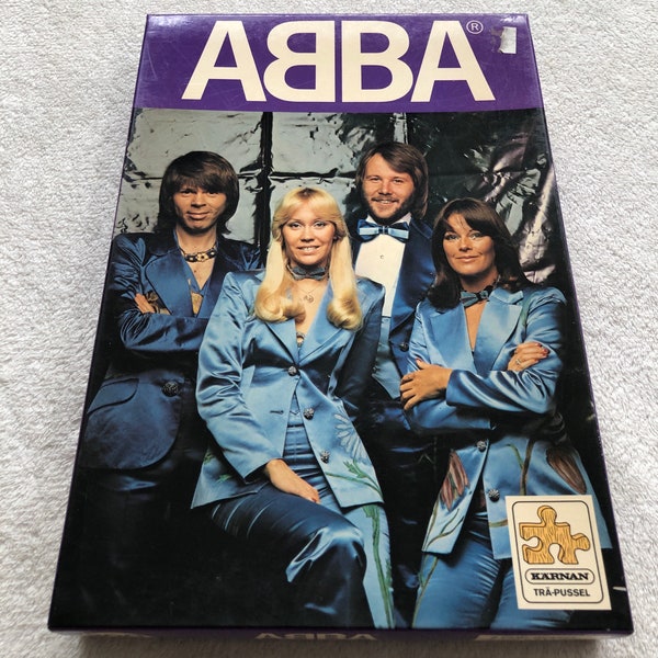 ABBA 1976 Unboxed Jigsaw Puzzle Complete Wood Swedish Kärnan Björn Ulvaeus Agnetha Fältskog Benny Andersson Anni-Frid Lyngstad Vintage 1970s