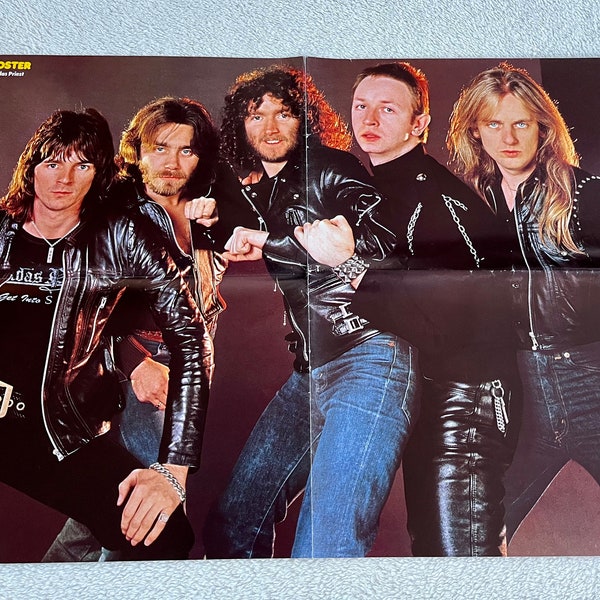 Judas Priest 1978 Swedish Poster Magazine 1970s Rob Halford Vintage Rare