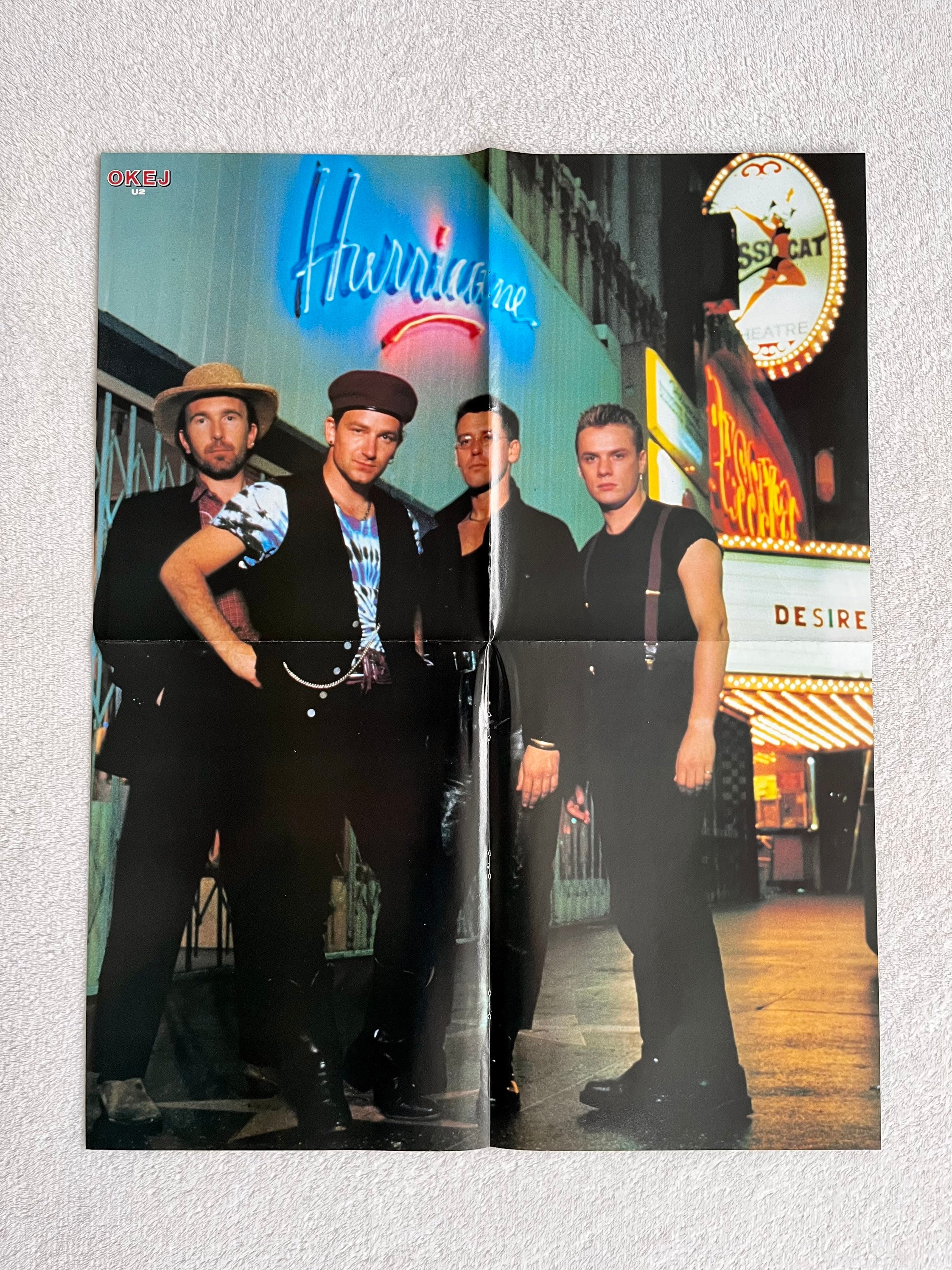 U2 1988 Swedish Poster Music Magazine OKEJ Bono the Edge Adam