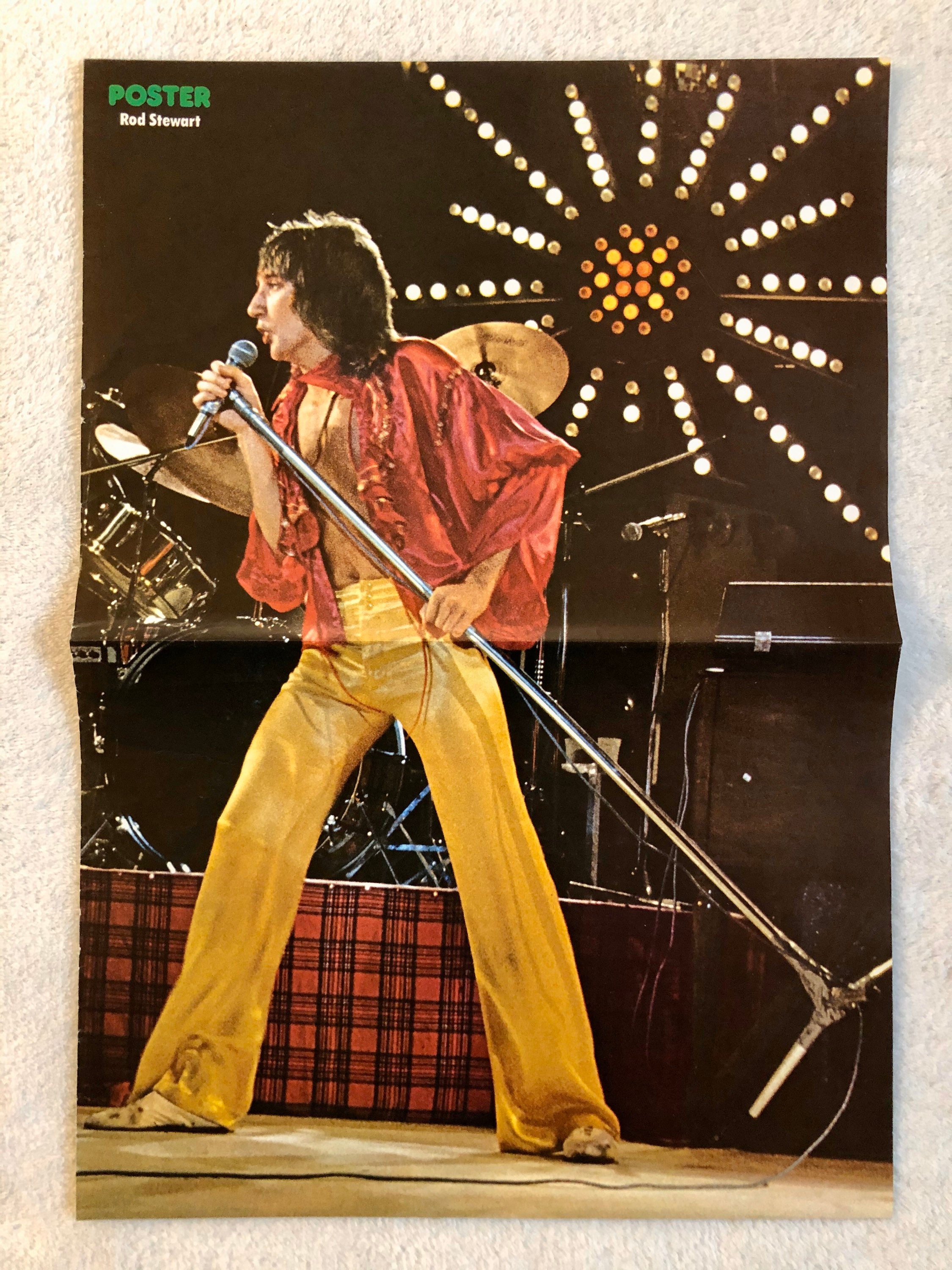 Rod Stewart 1974 Live Swedish Poster Magazine 1970s Hunk Sexy