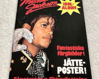 Michael Jackson 1984 Swedish Music Magazine Giant Poster 1980s Vintage Rare