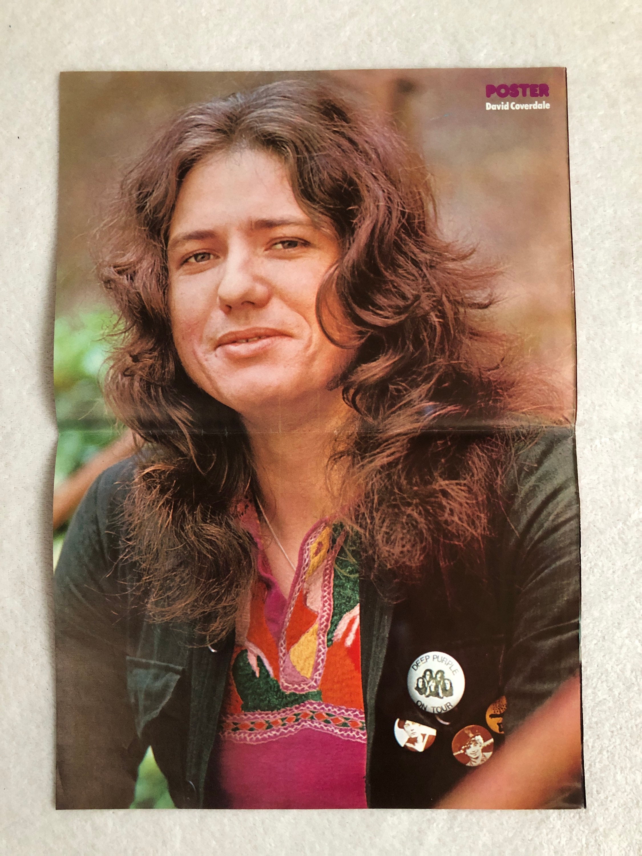 David Coverdale 1974 Deep Purple Swedish Poster Magazine 1970s