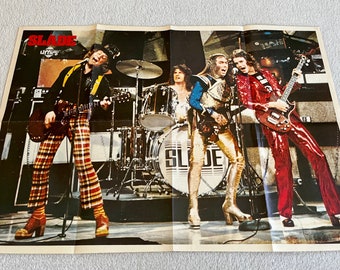Slade 1974 Swedish Poster Music Magazine Tiffany 1970s Jim Lea Don Powell Noddy Holder Dave Hill Vintage Rare Glam