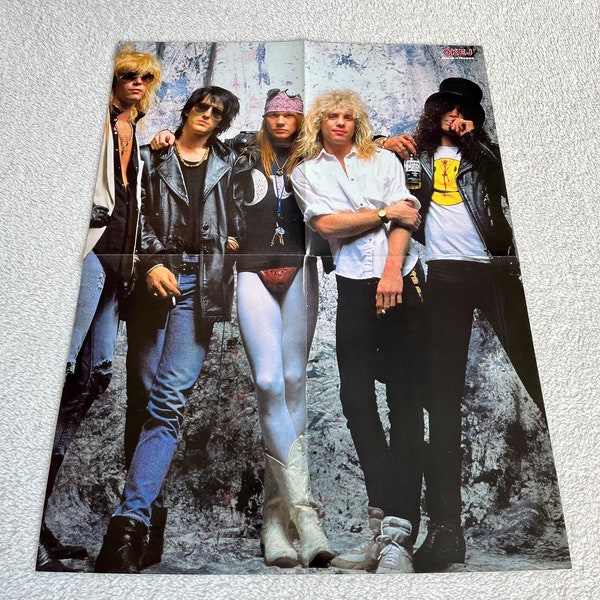 Guns N Roses 1989 GNR Swedish Poster Music Magazine OKEJ 1980s Axl Rose Duff McKagan Slash Izzy Stradlin Steven Adler Vintage Rare