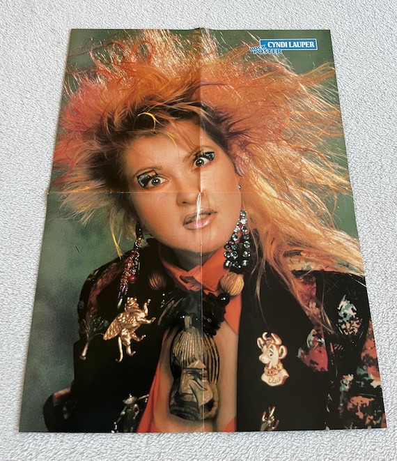 Cyndi Lauper 1986 Swedish Poster Music Magazine 1980s Vintage Rare