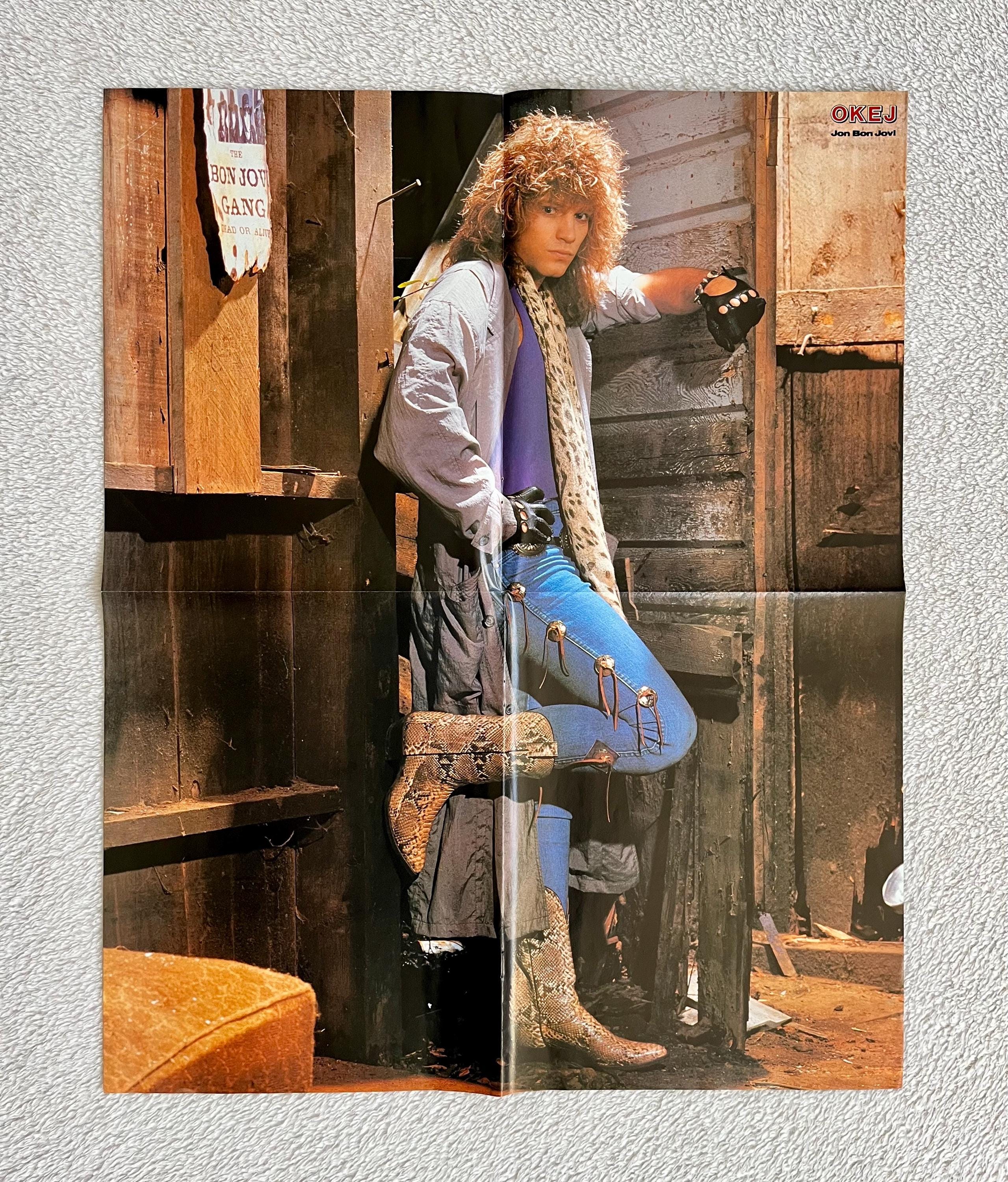 Bon Jovi 1988 Jon Bon Jovi Swedish Poster Music Magazine OKEJ
