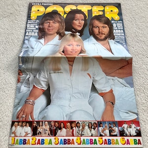 ABBA Swedish Poster Magazine 1977 ABBA Special 1970s Björn Ulvaeus Agnetha Fältskog Benny Andersson Anni-Frid &quot;Frida&quot; Lyngstad Vintage Rare