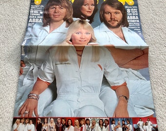 ABBA Swedish Poster Magazine 1977 ABBA Special 1970s Björn Ulvaeus Agnetha Fältskog Benny Andersson Anni-Frid "Frida" Lyngstad Vintage Rare