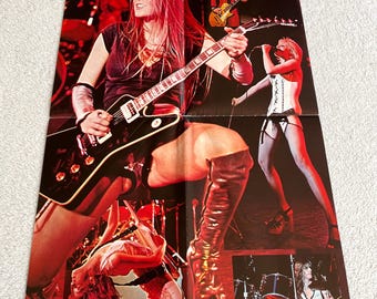 Poster The Runaways 1977 Poster svedese Rivista musicale Anni '70 Joan Jett Sandy West Lita Ford Cherie Currie Jackie Fox Vintage Raro