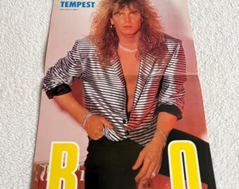 Joey Tempest 1986 Europa Poster svedese Rivista musicale OKEJ Anni '80 Vintage Raro