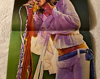 Aerosmith Poster 1977 Swedish Poster Magazine 1970s Steven Tyler Joe Perry Brad Whitford Tom Hamilton Joey Kramer Vintage Rare
