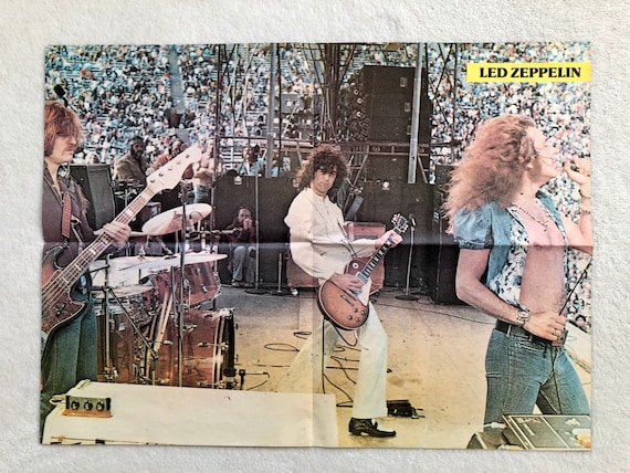 Led Zeppelin 1973 Robert Plant Jimmy Page Poster Swedish Magazine