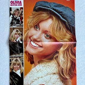 Olivia Newton John Poster 1979 ONJ Grease Swedish Poster Music Magazine 1970s Vintage Rare image 2