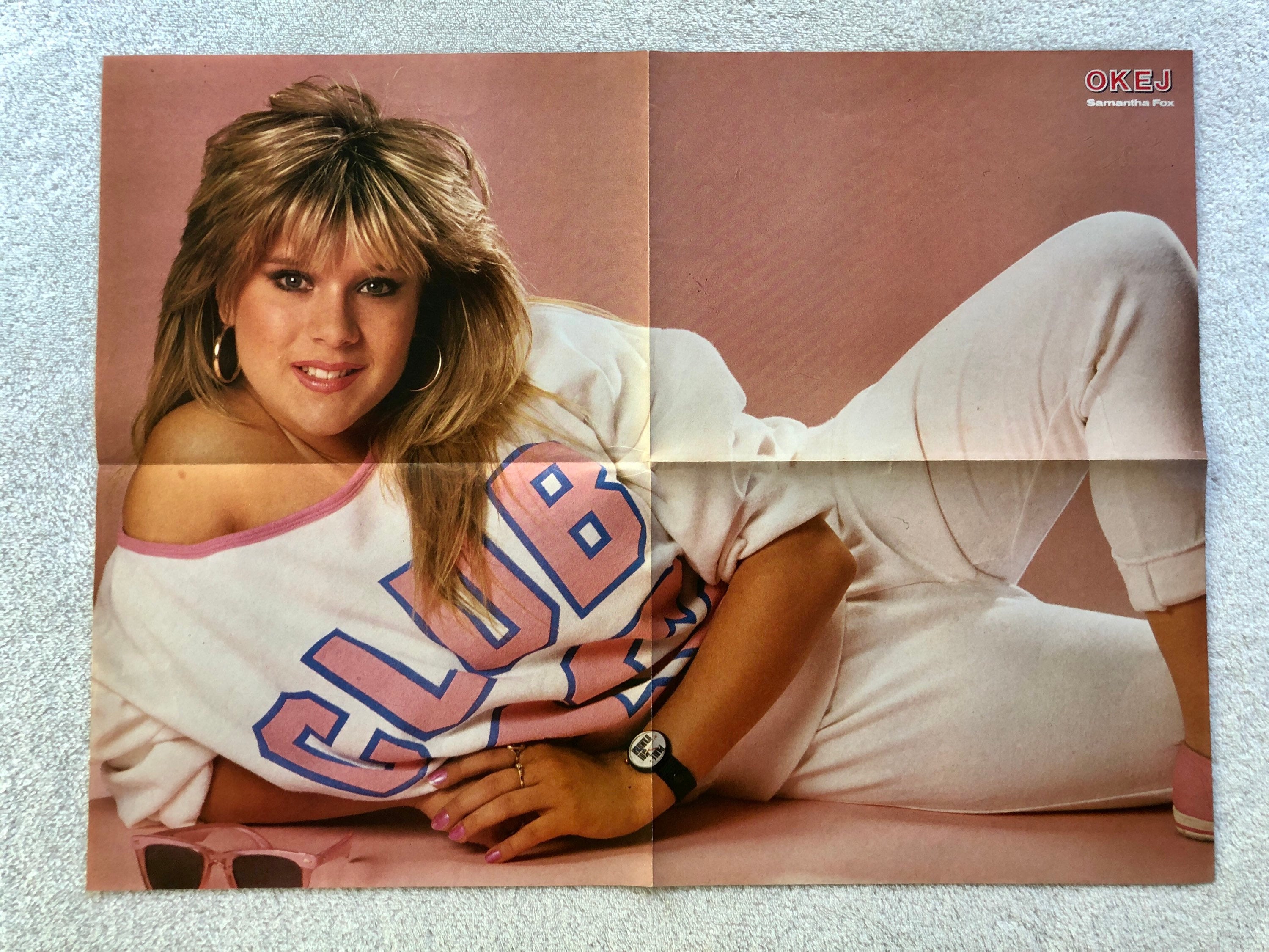 Samantha Fox 1986 Swedish Poster Magazine Okej 1980s Vintage Etsy Uk