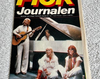 ABBA 1978 Swedish Magazine Poster 1970s Björn Ulvaeus Agnetha Fältskog Benny Andersson Anni-Frid "Frida" Lyngstad Vintage Rare