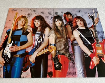 IRON MAIDEN 1983 Rivista di poster svedese OKEJ 1980 Bruce Dickinson Steve Harris Dave Murray Adrian Smith Nicko McBrain Vintage raro