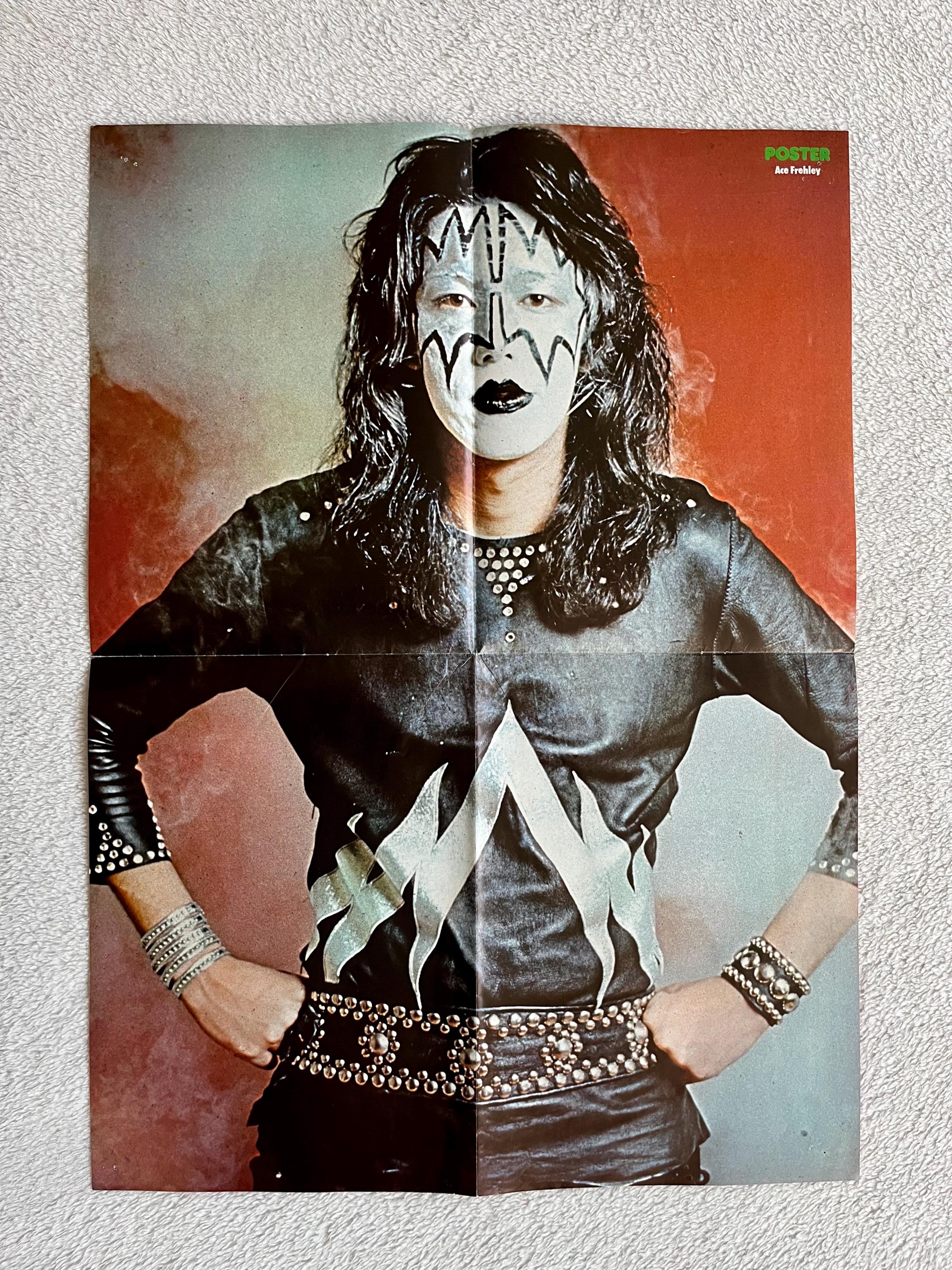 Ace Frehley KISS 1974 Red Room Smoke Swedish Poster Music Magazine