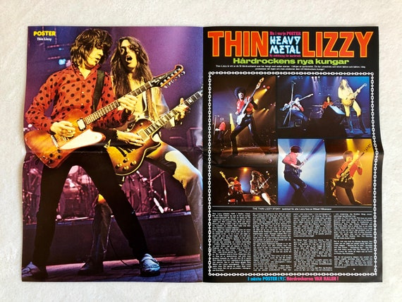 【希少・未使用】Thin Lizzy 1979 A1サイズポスター ヴァーティゴ Thin Lizzy Poster 1979 Phil Lynott Swedish Poster Magazine 1970s