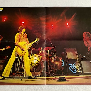 Led Zeppelin 1976 Robert Plant Jimmy Page Poster Swedish Poster Magazine 1970s Vintage Rare