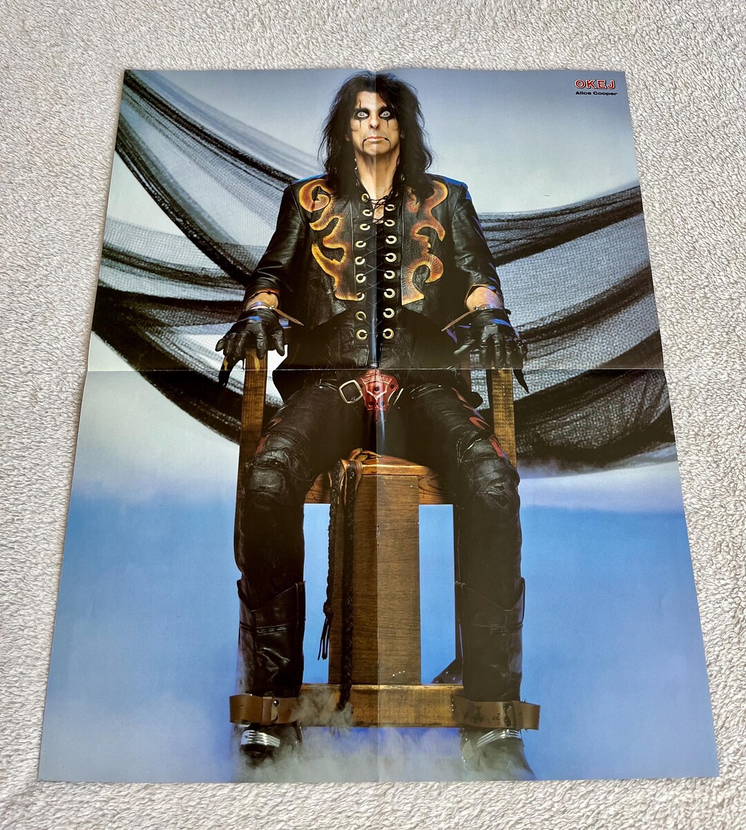 Alice Cooper 1987 Swedish Poster Music Magazine OKEJ 1980s Vintage