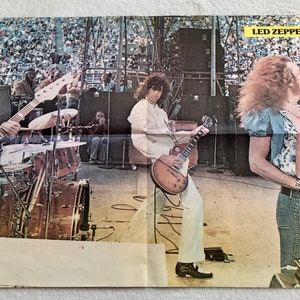 Led Zeppelin 1973 Robert Plant Jimmy Page Poster Swedish Magazine 1970s Vintage Rare