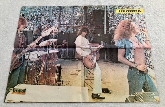 Led Zeppelin 1973 Robert Plant Jimmy Page Poster Swedish Magazine
