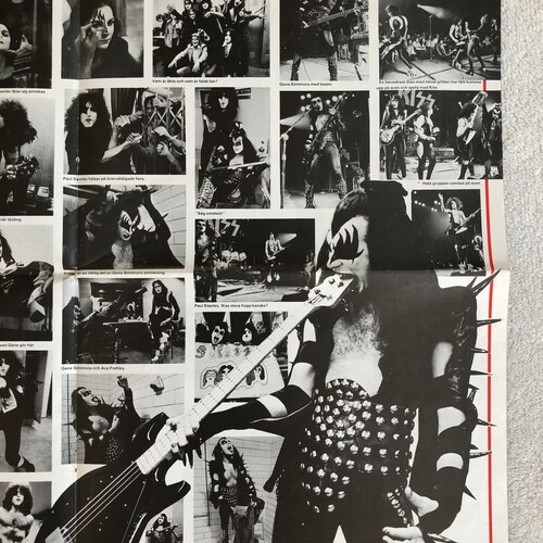 KISS Story Poster 1975 Swedish Poster Magazine 1970s Gene Simmons Paul Stanley Ace outlet Frehley Peter Criss Vintage Rare