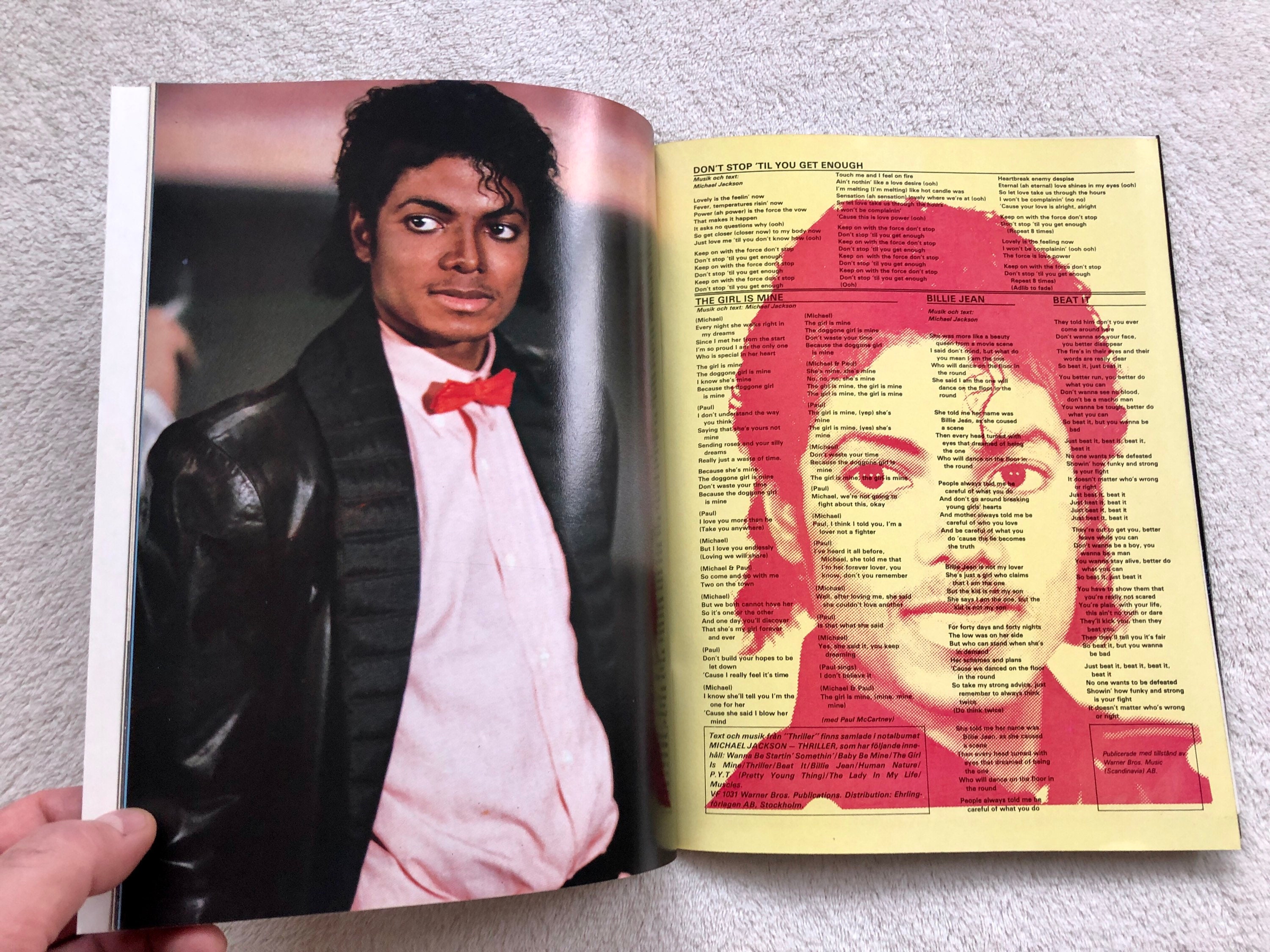 Michael Jackson 1984 Swedish Music Magazine Giant Poster 1980s