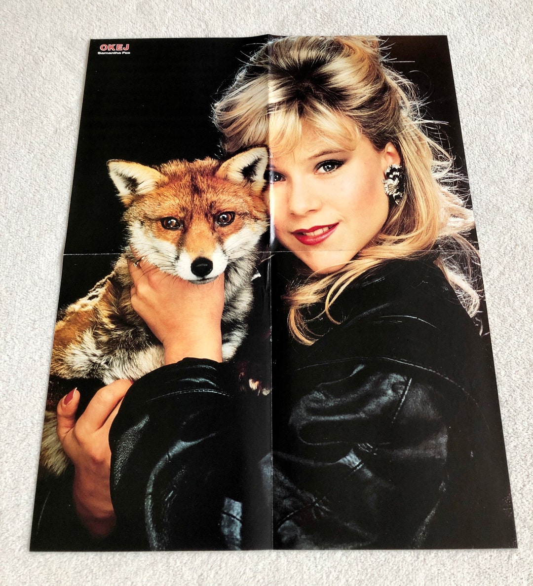 SAMANTHA FOX 1987 Swedish Poster Magazine OKEJ 1980s Vintage Etsy