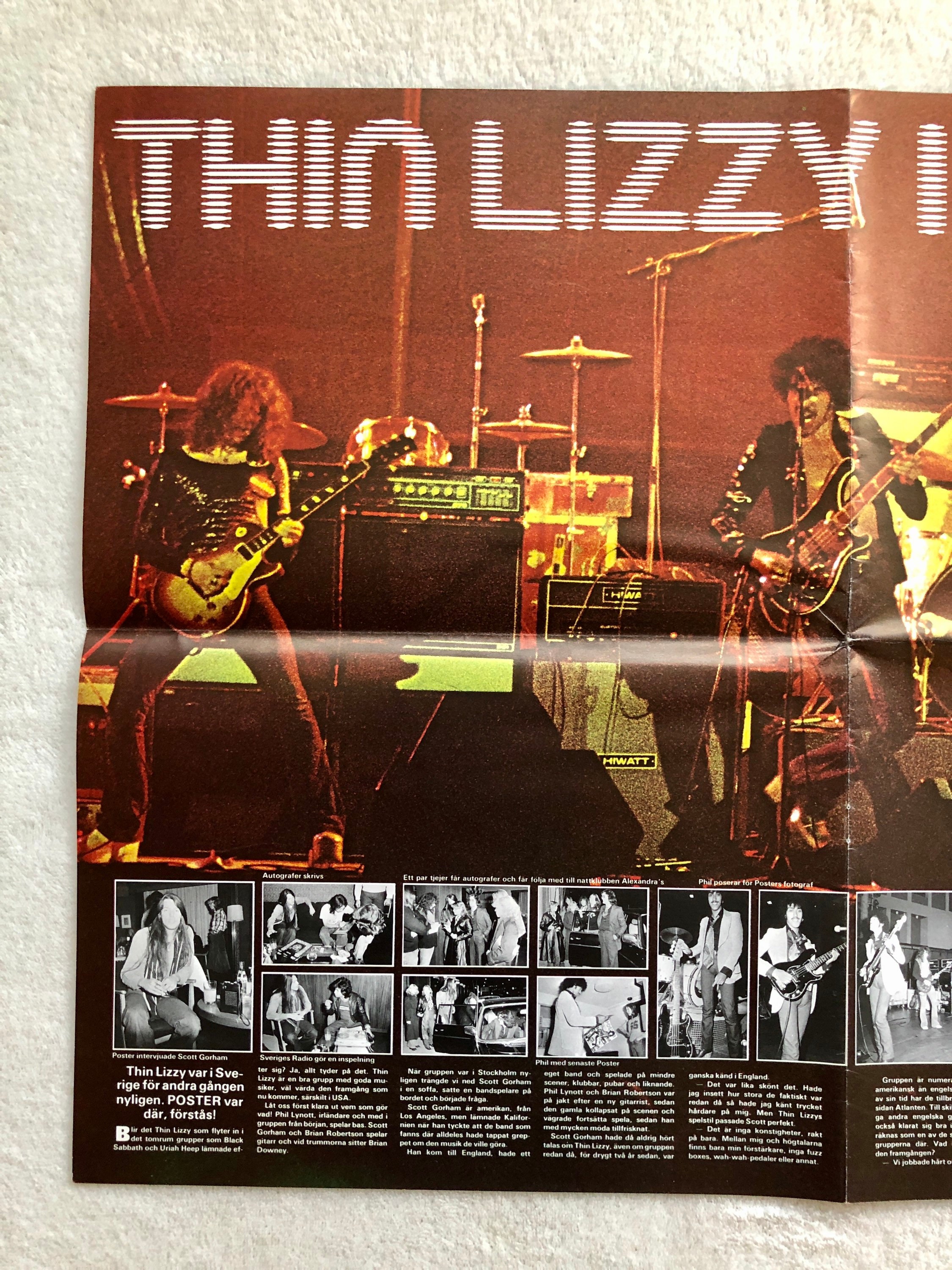 Thin Lizzy Poster 1975 Phil Lynott Swedish Poster Magazine 1970s