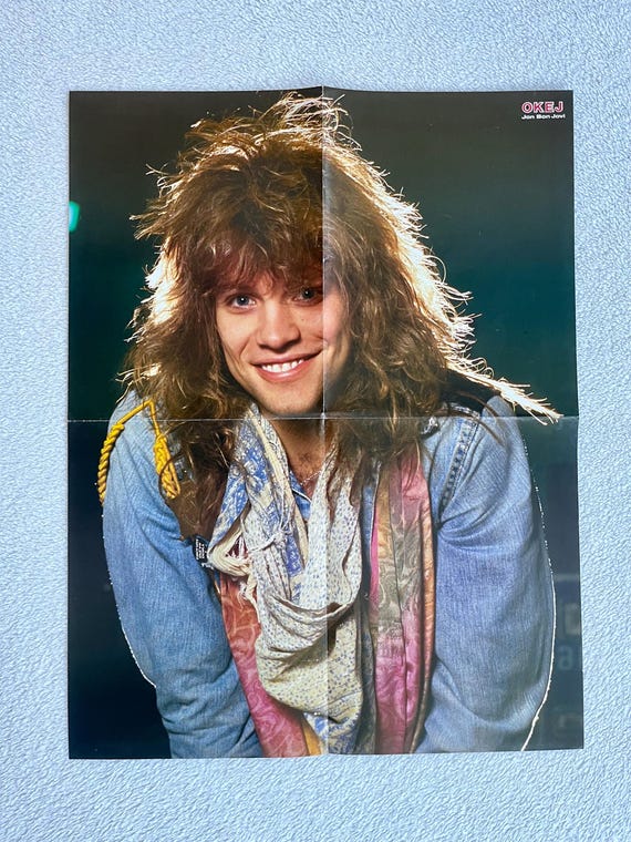 Bon Jovi 1986 Jon Bon Jovi Swedish Poster Music Magazine OKEJ