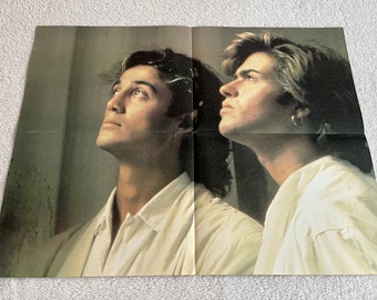 Wham 1985 George Michael Andrew Ridgeley Swedish Poster Music Magazine 1980s Vintage Rare