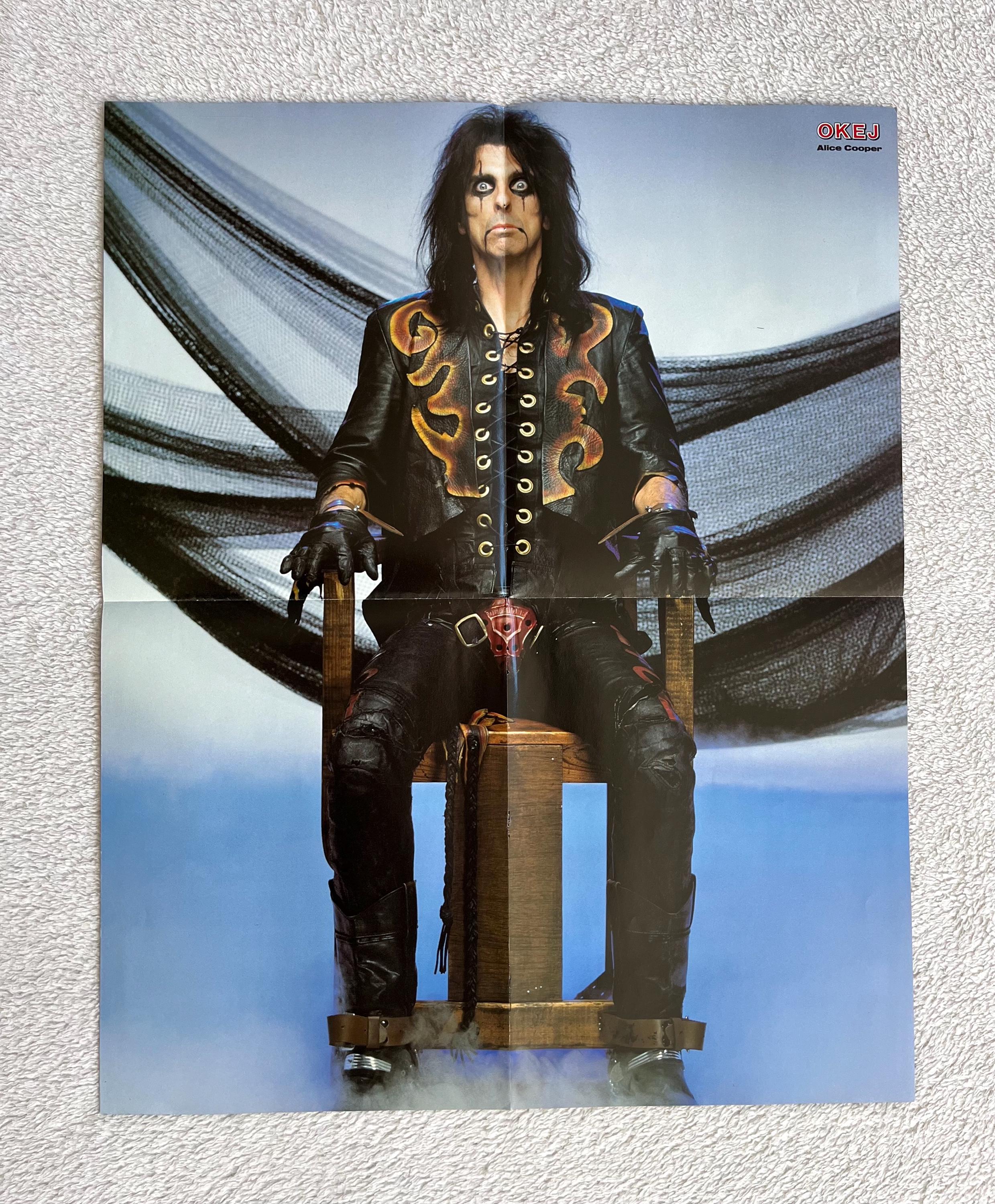 Alice Cooper 1987 Swedish Poster Music Magazine OKEJ 1980s Vintage