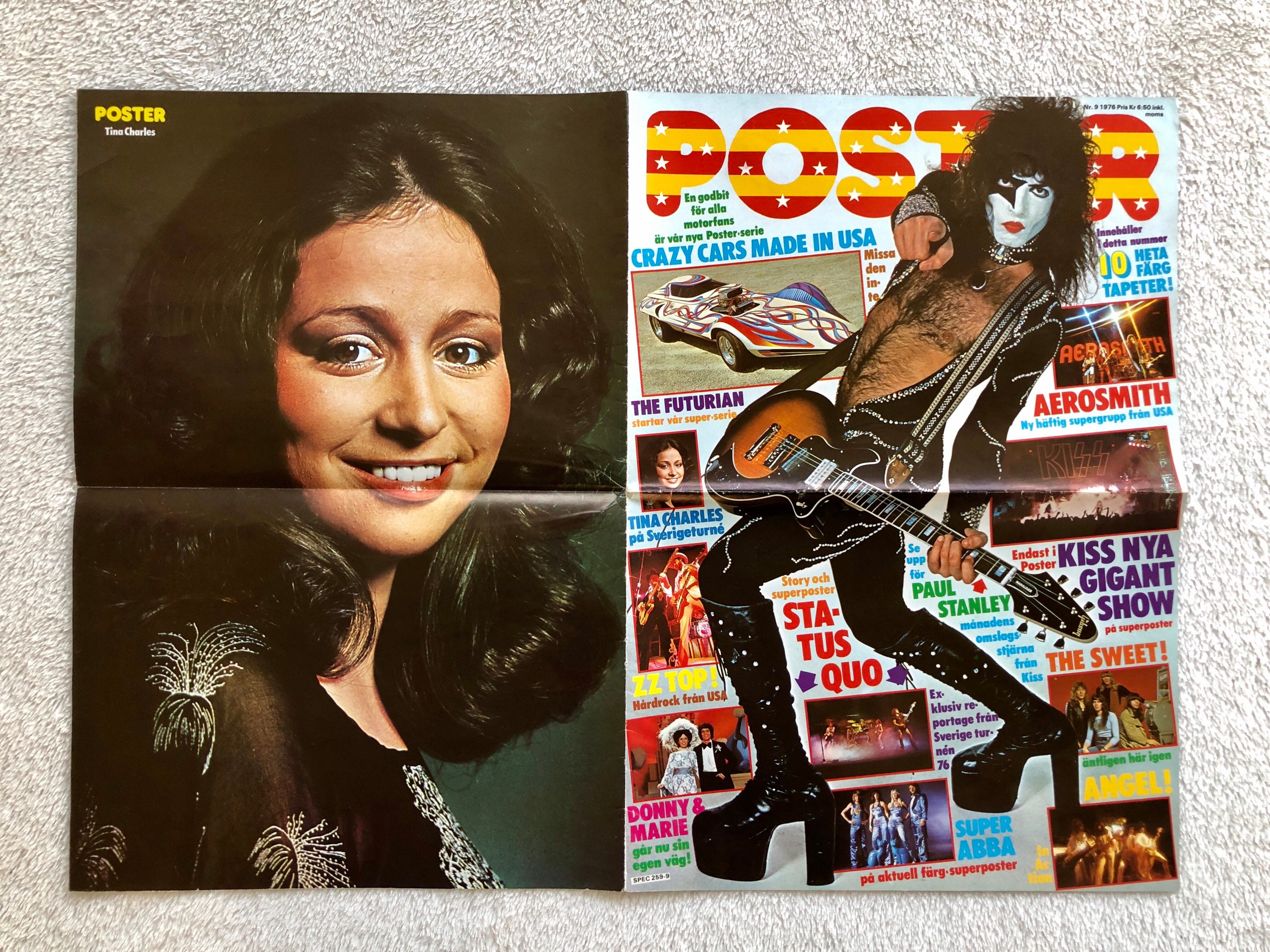KISS Poster 1976 Destroyer era Swedish Poster Magazine 1970s Gene