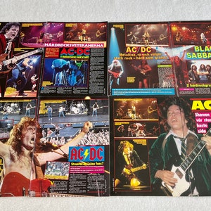 AC/DC 1983 Clips Angus Young Swedish Poster Music Magazine OKEJ 1980s Vintage Rare