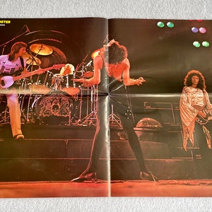 Queen Poster 1977 live Swedish Poster Magazine 1970s Freddie Mercury Brian May Roger Taylor John Deacon Vintage Rare