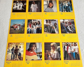 ABBA 1978 Calender Music Magazine Poster anni '70 Björn Ulvaeus Agnetha Fältskog Benny Andersson Anni-Frid "Frida" Lyngstad Vintage Raro