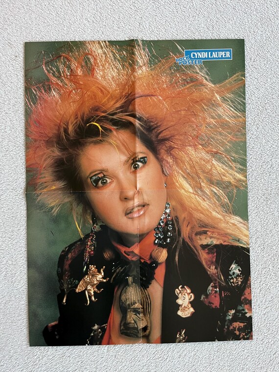 Cyndi Lauper 1986 Swedish Poster Music Magazine 1980s Vintage Rare