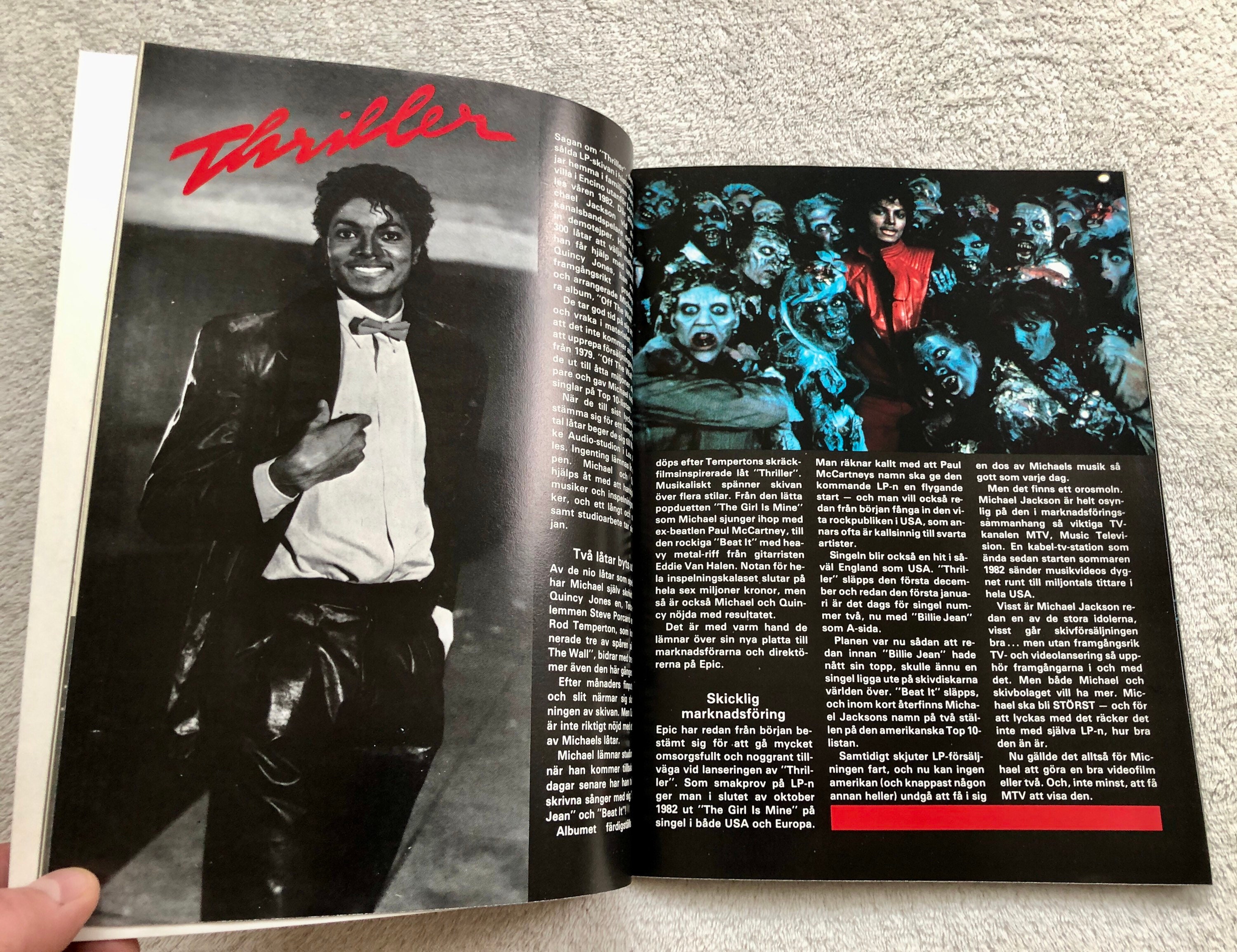 Michael Jackson 1984 Swedish Music Magazine Giant Poster 1980s
