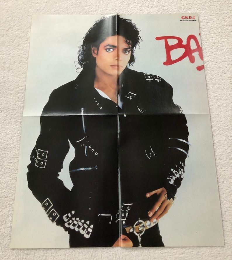 Michael Jackson 1987 BAD Swedish Poster Magazine OKEJ 1980s Vintage Rare image 1