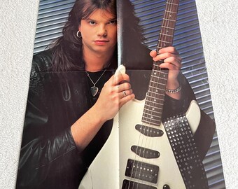 John Norum 1987 Europa Poster svedese Rivista musicale OKEJ Anni '80 Vintage Raro