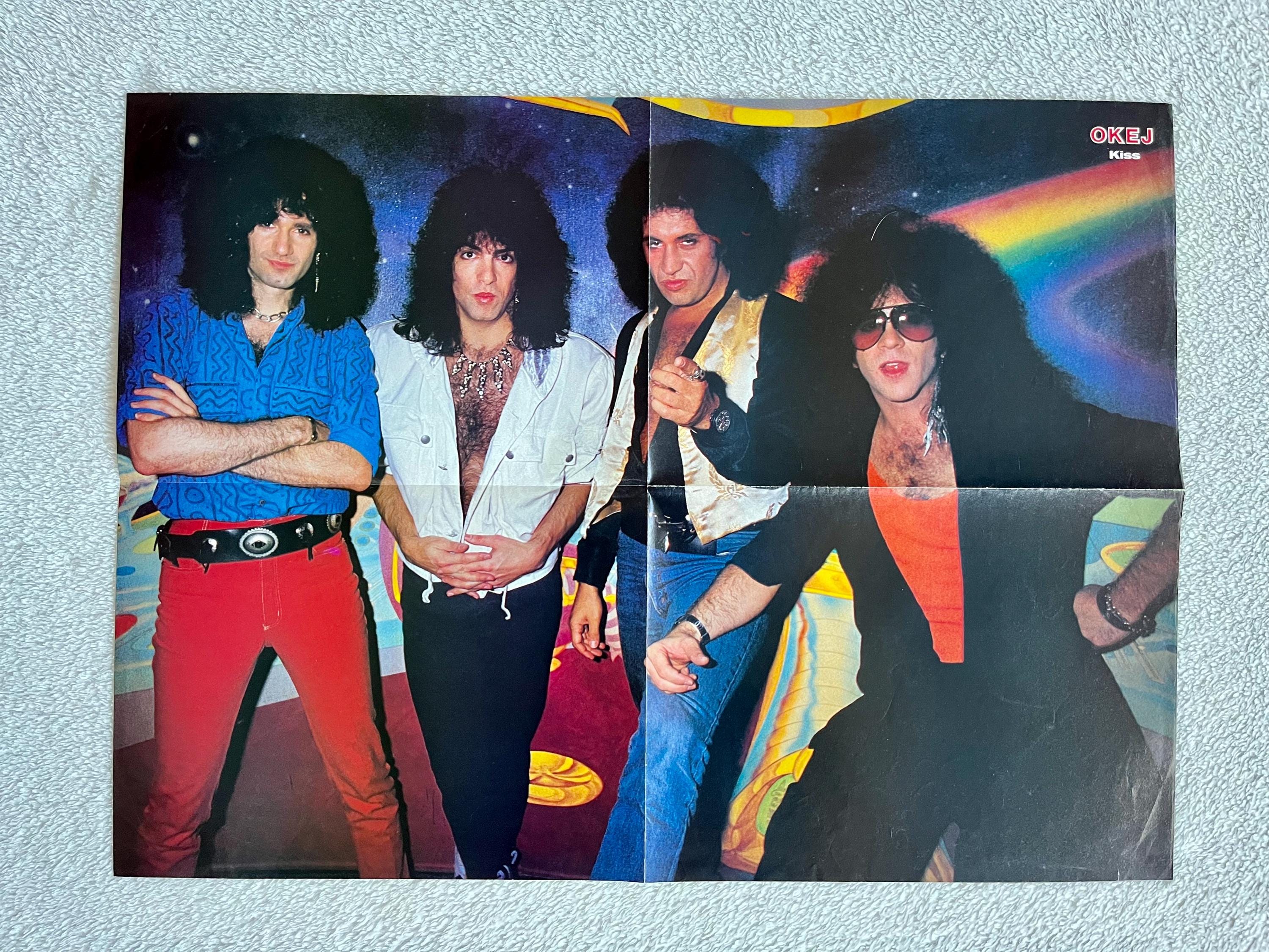 KISS 1985 Swedish Poster Music Magazine OKEJ 1980s Gene Simmons