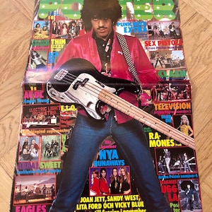 Thin Lizzy Poster 1977 Phil Lynott Swedish Poster Magazine 1970s Phil Lynott Brian Downey Brian Robertson Scott Gorham Vintage Rare