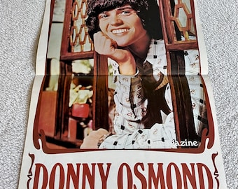 Donny Osmond Poster 1974 Swedish Poster Music Magazine 1970s The Osmonds Vintage Rare